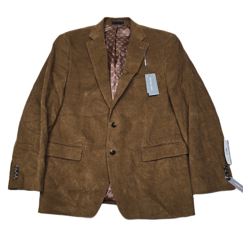 Michael Kors Corduroy Sport Coat‎ Mens 44R 44 Vicuna Brown Classic Fit $295 NEW